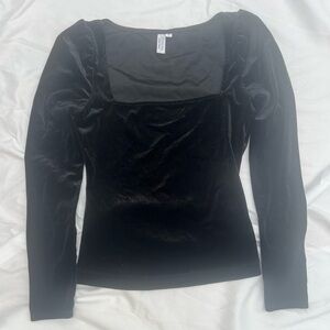Square Neck Long Sleeve Velvet Top | & Other Stories
